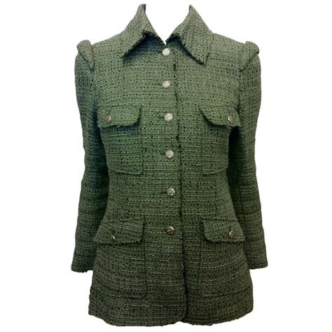 chanel bomber jacket green|chanel tweed jacket cost.